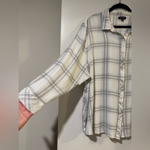 Well Worn white and gray super soft plaid 3x - Picture 3 of 6